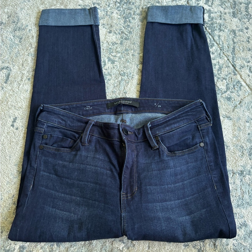 Liverpool Women's Dark Blue Crop Skinny Jeans